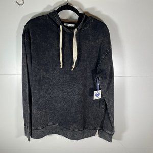 NWT!! Black Mineral Washed Hoodie Sweatshirt